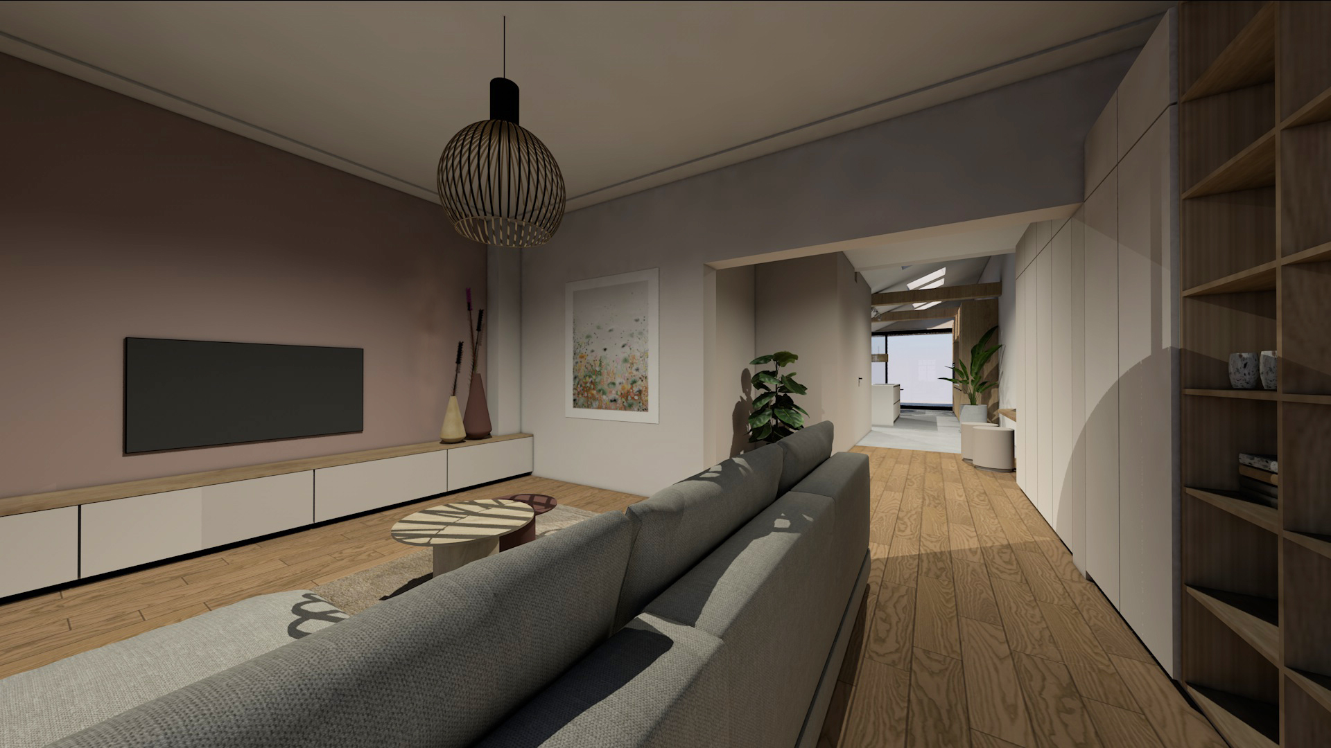 3D beeld van een woonkamer in Kerkrade door Studio DIP