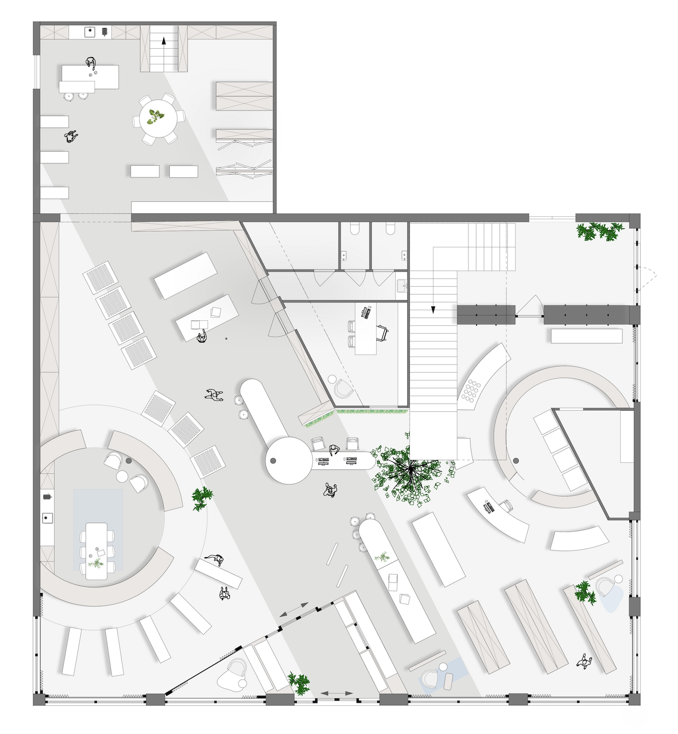 plattegrond ontwerp voor woonwinkel door Studio DIP